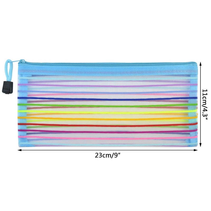 Tayfremn 30pcs Mesh Zipper Pouch B6 Net Zipper Bag Multipurpose Travel Mesh Bag Plastic Colorful Small Pencil Pouches to Storage Cosmetics Stationery Office Supplies,10 Color - Image 3